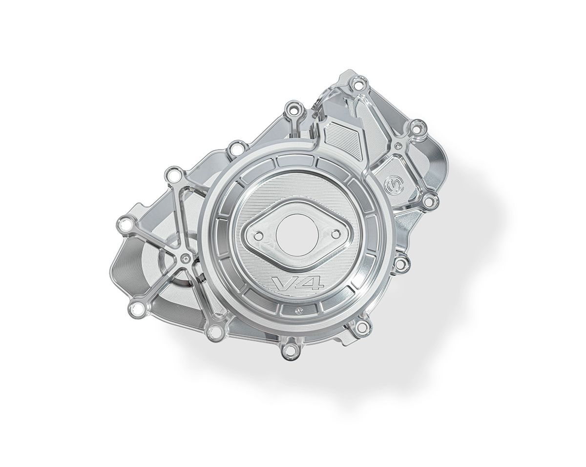 Aluminum alternator crankcase with titanium screws - Panigale V4