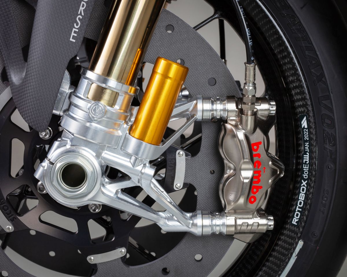 Pressurized Ohlins front forks 108mm. caliper radial mounts Motocorse 